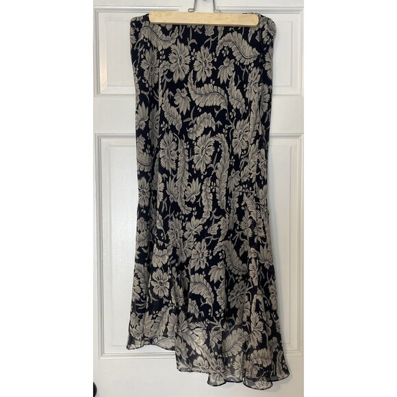 Lauren Ralph Lauren Dresses & Skirts - Lauren Ralph Silk Maxi Skirt 14W Floral Cottage Core Dainty Coquette Asymetrical